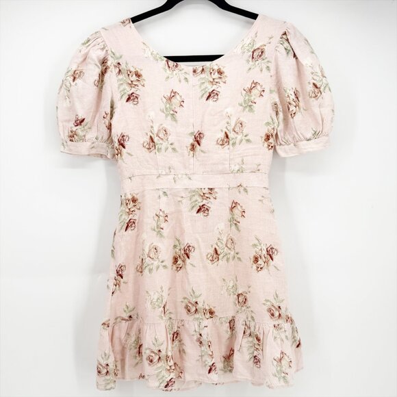 Loveshackfancy Lena Cream linen bow reversible dress vintage floral - Picture 5 of 12